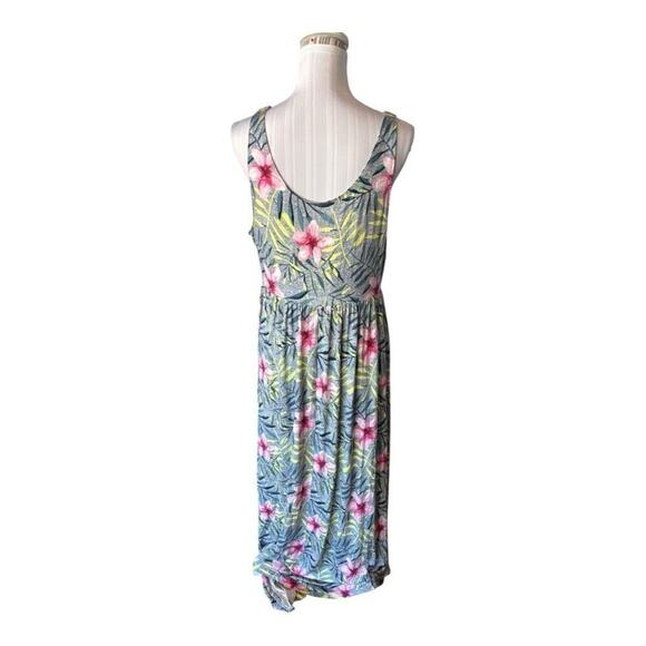 SO Grey Floral Hawaiian Print Dress Size 2XL - Picture 3 of 4